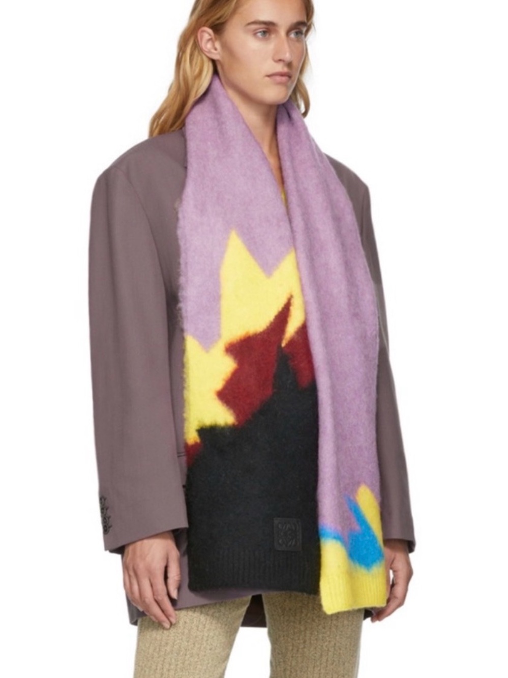 Loewe Wool Knit Multicolor Yellow Sweater with Matching Scarf - Picture 4 of 7